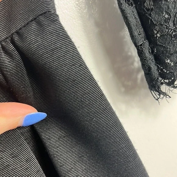 Eliza J Black Lace & Faille V Neck Cocktail Dress - Picture 9 of 16